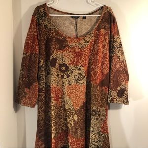 Mile Gabrielle Dress Womens 2X  Asymmetrical multicolored